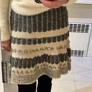 Anthropologie Cream & Gray Sparrow Sweater Skirt